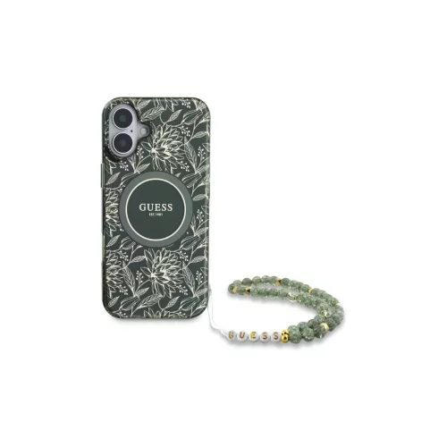 Guess GUHMP16SHCPOFPA iPhone 16 készülékhez 6.1" keménytok IML Flowers Allover Electro With Pearl St zöld
