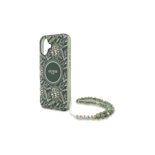 Guess GUHMP16SHCPOFPA iPhone 16 készülékhez 6.1" keménytok IML Flowers Allover Electro With Pearl St zöld