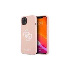  Guess GUHCP13SLS4GWPI iPhone 13 mini készülékhez 5,4" kemény tok szilikon 4G Logo rózsaszín