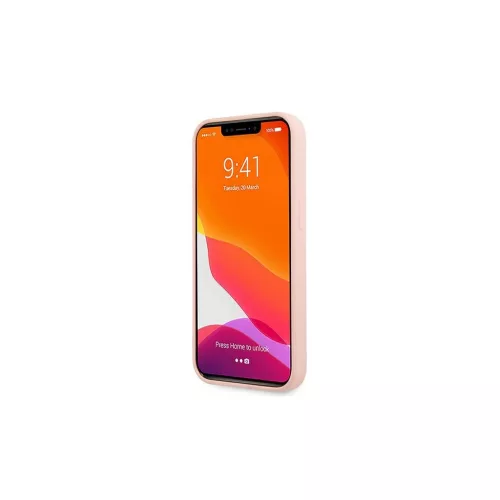 Guess GUHCP13SLS4GWPI iPhone 13 mini készülékhez 5,4" kemény tok szilikon 4G Logo rózsaszín