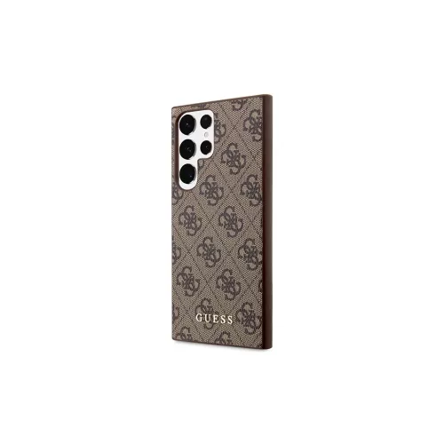 Guess GUHCS23LG4GFBR S23 Ultra S918 készülékhez kemény tok 4G Metal Gold Logo barna