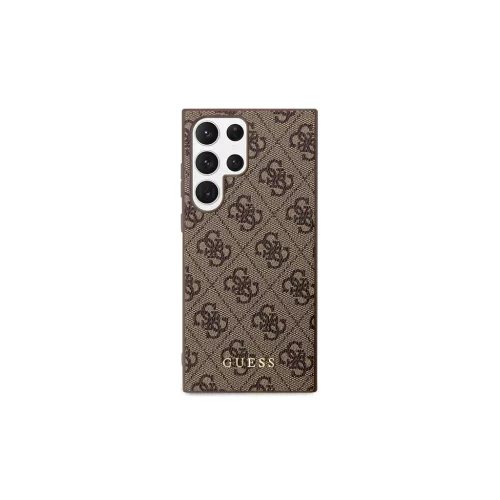 Guess GUHCS23LG4GFBR S23 Ultra S918 készülékhez kemény tok 4G Metal Gold Logo barna