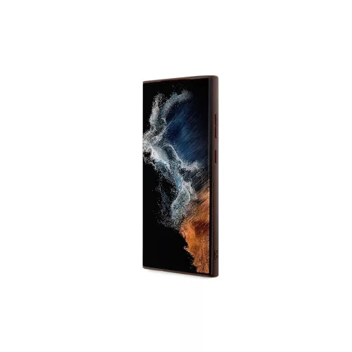 Guess GUHCS23LG4GFBR S23 Ultra S918 készülékhez kemény tok 4G Metal Gold Logo barna