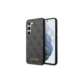   Guess Samsung Galaxy S23 készülékhez keménytok GUHCS23SG4GFGR S911 4G fém arany logóval szürke