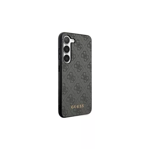 Guess Samsung Galaxy S23 készülékhez keménytok GUHCS23SG4GFGR S911 4G fém arany logóval szürke