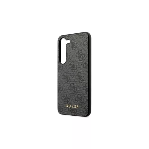 Guess Samsung Galaxy S23 készülékhez keménytok GUHCS23SG4GFGR S911 4G fém arany logóval szürke