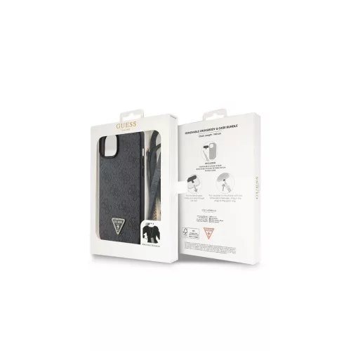 Guess GUHCP15MP4TDSCPK iPhone 15 Plus / 14 Plus 6.7" készülékhez keménytok Crossbody 4G Metal Logo fekete