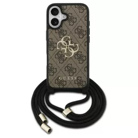   Guess 4G Big Logo Cord Stap Crossbody tok iPhone 17 készülékhez barna