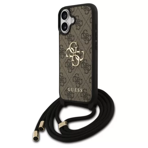 Guess 4G Big Logo Cord Stap Crossbody tok iPhone 17 készülékhez barna