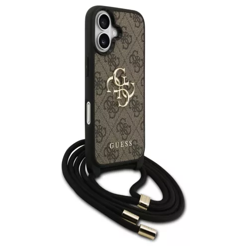 Guess 4G Big Logo Cord Stap Crossbody tok iPhone 17 készülékhez barna