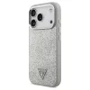 Guess Glitter Triangle Logo MagSafe tok iPhone 17 Pro készülékhez ezüst