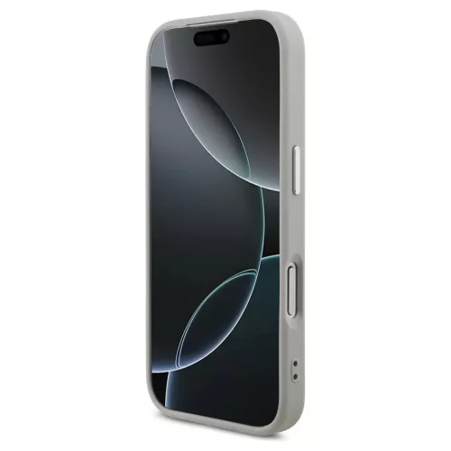 Guess Glitter Triangle Logo MagSafe tok iPhone 17 Pro készülékhez ezüst