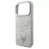 Guess Glitter Triangle Logo MagSafe tok iPhone 17 Pro készülékhez ezüst