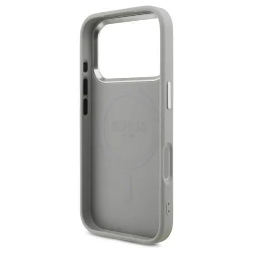Guess Glitter Triangle Logo MagSafe tok iPhone 17 Pro készülékhez ezüst
