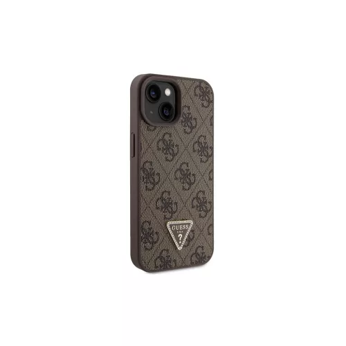 Guess GUHCP15MP4TDSCPW iPhone 15 Plus / 14 Plus készülékhez 6.7" kemény tok Crossbody 4G Metal Logo barna