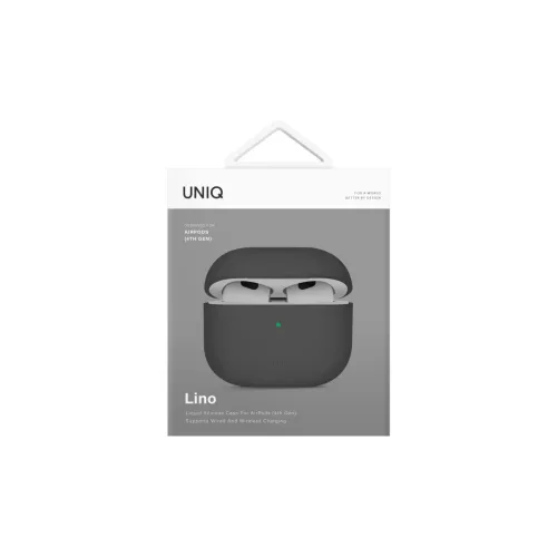UNIQ Lino AirPods 4 készülékhez Silicone tok hamvas szürke