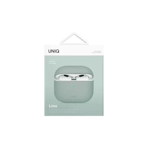 UNIQ case Lino AirPods 4 készülékhez szilikon tok iceplant zöld