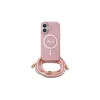 Guess GUHMP16SHCTSGNSP iPhone 16 6.1" készülékhez kemény tok Crossbody Cord Script MagSafe rózsaszín