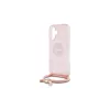 Guess GUHMP16SHCTSGNSP iPhone 16 6.1" készülékhez kemény tok Crossbody Cord Script MagSafe rózsaszín