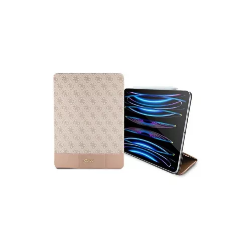 Guess GUFCP12PS4SGP iPad Pro 12.9 4G készülékhez tok Stripe Allover rózsaszín