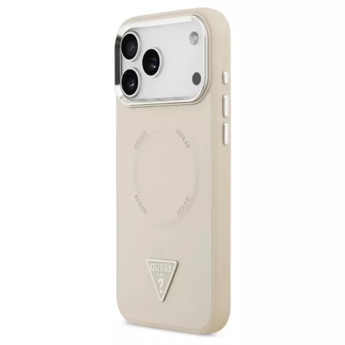 Guess Triangle Logo MagSafe tok iPhone 17 Pro készülékhez bézs