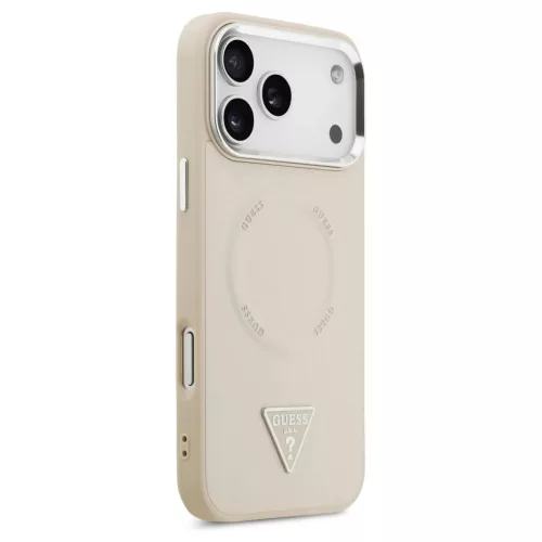 Guess Triangle Logo MagSafe tok iPhone 17 Pro készülékhez bézs