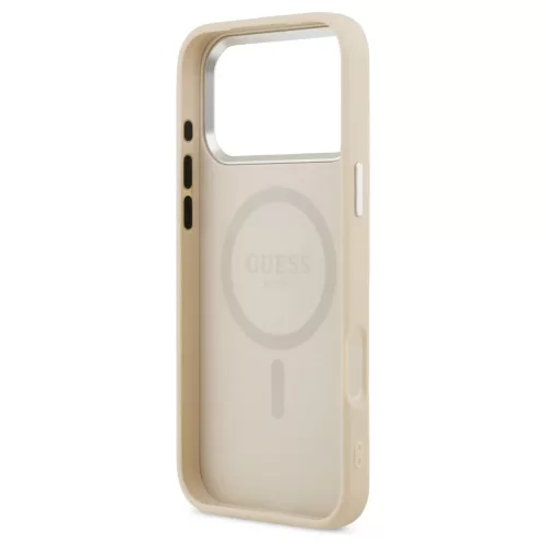 Guess Triangle Logo MagSafe tok iPhone 17 Pro készülékhez bézs