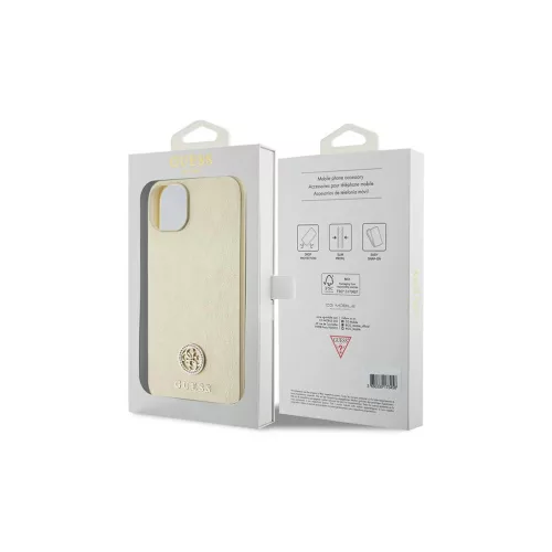 Guess GUHCP15MPS4DGPD iPhone 15 Plus/14 Plus 6,7" készülékhez keménytok Strass Metal Logo arany
