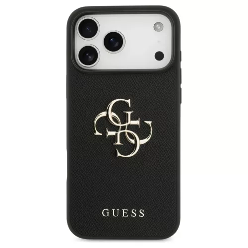 Guess Grained Big 4G & Classic Logo tok iPhone 17 Pro Max készülékhez fekete