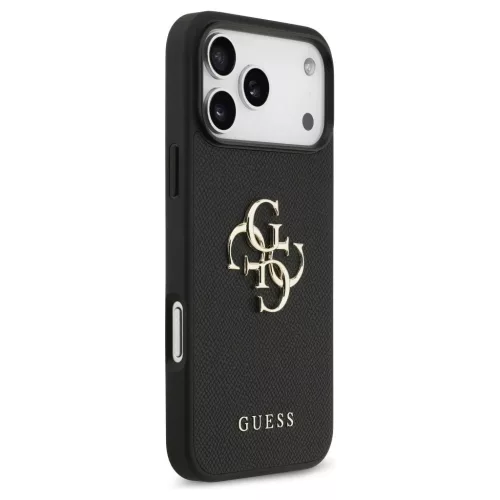 Guess Grained Big 4G & Classic Logo tok iPhone 17 Pro Max készülékhez fekete
