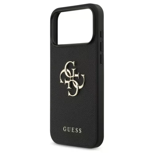Guess Grained Big 4G & Classic Logo tok iPhone 17 Pro Max készülékhez fekete