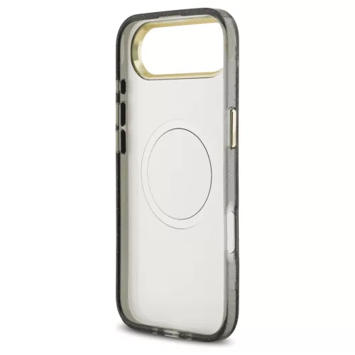 Guess IML Glitter Flowers Triangle MagSafe tok iPhone Air készülékhez fekete
