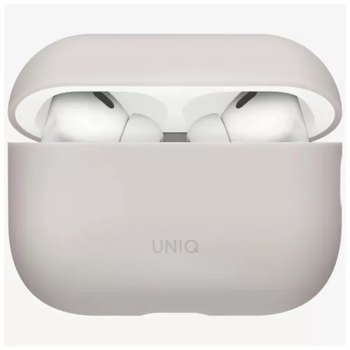 AirPods Pro 3 gen készülékhez UNIQ Lino szilikon tok bézs