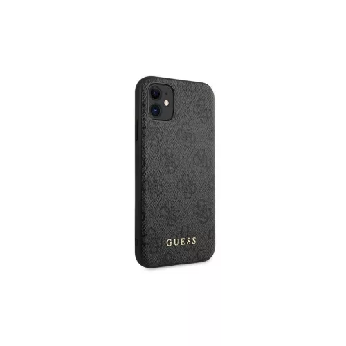 Guess GUHCN61G4GFGR iPhone 11 6,1 készülékhez kemény tok 4G Metal Gold Logo szürke