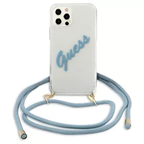  Guess GUHCP12LCRTVSBL iPhone 12 Pro Max 6,7" készülékhez kék keménytok Script Vintage