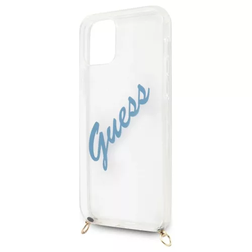 Guess GUHCP12LCRTVSBL iPhone 12 Pro Max 6,7" készülékhez kék keménytok Script Vintage