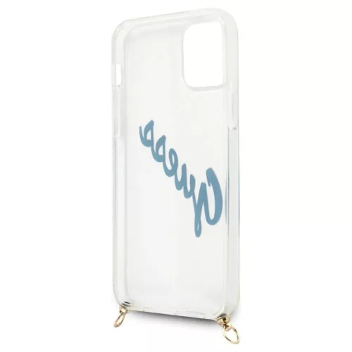Guess GUHCP12LCRTVSBL iPhone 12 Pro Max 6,7" készülékhez kék keménytok Script Vintage