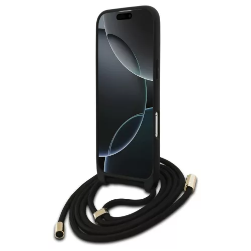 Guess 4G Big Logo Cord Stap Crossbody tok iPhone Air készülékhez fekete