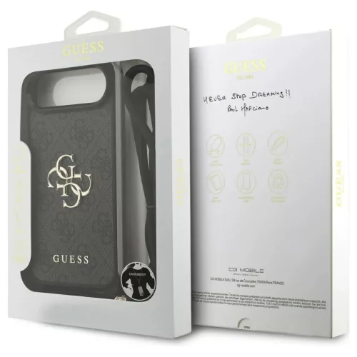 Guess 4G Big Logo Cord Stap Crossbody tok iPhone Air készülékhez fekete