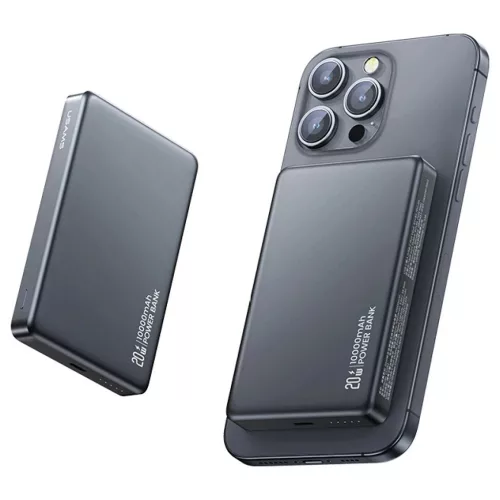 USAMS CY Series CD242 10000mAh 20W mágneses vezeték nélküli külső akkumulátor titán