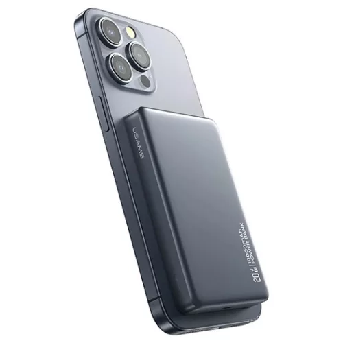 USAMS CY Series CD242 10000mAh 20W mágneses vezeték nélküli külső akkumulátor titán