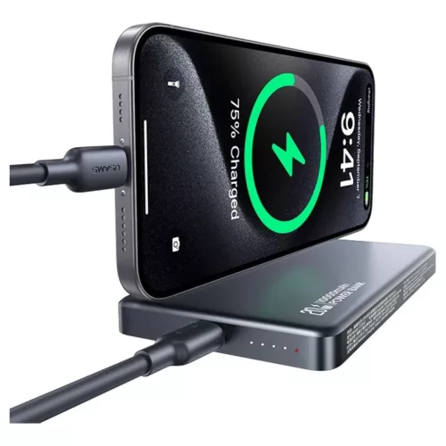 USAMS CY Series CD242 10000mAh 20W mágneses vezeték nélküli külső akkumulátor titán