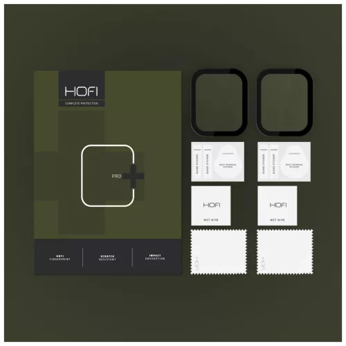 Hibrid üvegfólia HOFI HYBRID PRO+ 2-PACK Apple Watch S10 / S11 46mm készülékhez fekete