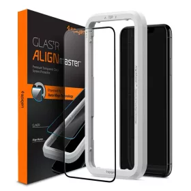   SPIGEN ALM GLASS FC temperált üveg kijelzővédő iPhone 11 / XR készülékhez, fekete