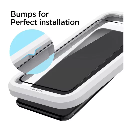 SPIGEN ALM GLASS FC temperált üveg kijelzővédő iPhone 11 / XR készülékhez, fekete