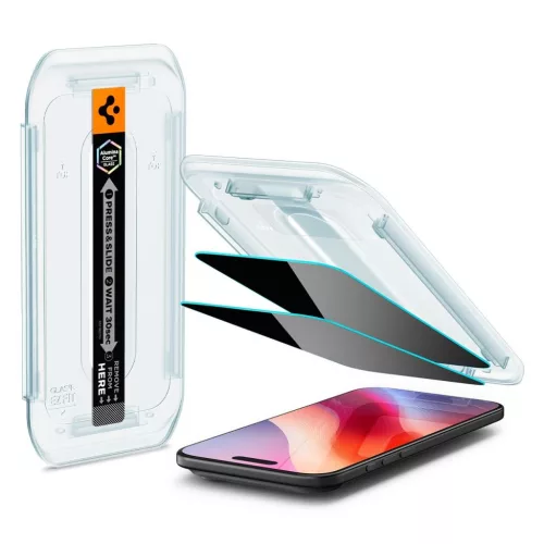 Spigen GLAS.TR “EZ FIT” 2-PACK iPhone Air készülékhez Privacy kijelzővédő