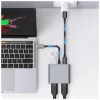 TECH-PROTECT HB08 elágazó adapter 4IN1 TYPE-C + USB2.0 + 2 x HDMI 4K 60HZ űrszürke