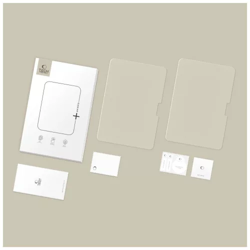 Edzett üveg kijelzővédő Tech-Protect Glass Fit+ 2 darabos iPad Pro 11” (5/6, 2024-2025) készülékhez átlátszó