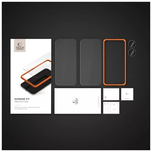 Temperált üveg kijelzővédő TECH-PROTECT SUPREME SET 3-PACK iPhone 16 készülékhez átlátszó