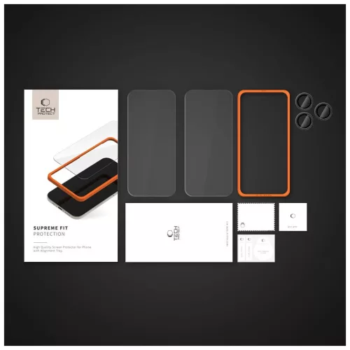 Tech-Protect Supreme Set edzett üveg kijelzővédő 3 db iPhone 16 Pro Max készülékhez átlátszó